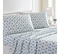 Modern Threads Lenzuola in morbida microfibra stampata - Lussuosa biancheria da letto in microfibra - Include lenzuolo piatto, lenzuolo con angoli con tasche profonde e federe Forever Roses King