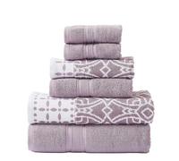 Modern Threads Monroe Orchid - Set da 6 pezzi, 2 asciugamani da bagno, 2 asciugamani da bagno, 2 asciugamani in jacquard, tinta unita