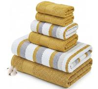 Modern Threads Pax - Set di 6 asciugamani reversibili in tessuto jacquard tinto in filo, asciugamani da bagno, asciugamani e salviette, super assorbenti e ad asciugatura rapida, 100% cotone pettinato,