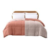 Modern Threads Piumone e inserto reversibile trapuntato in microfibra, morbido, confortevole, alternativa alla piuma d'oca, biancheria da letto per tutte le stagioni in palissandro/rosa matrimoniale