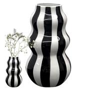 Modern Vase,Kitchen Vase - Striped Ceramic Flower Container Craft | Ceramic Vases Striped Decorative Craft Container Home Room For Apartment Bathroom Kitchen Indoor Room Table Centerpieces Decor