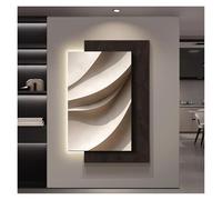 Modern Wall Decor Geometric Three-Dimensional Wall Lamp Sandstone Mural Light for Living Room Porch Decoration(White,60 * 80cm)