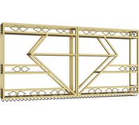 Modern Wall Mounted LED Liquor Bottle Display Shelf with large Capacity Metal Wine Rack for Bar Counter Gold Color Upside Hanging Wine Glass Rack 300x86x20cm