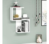 Modern Wall Shelf, bianco, 29,8 x 60 x 16,4 cm | 100% melamina rivestito in melamina, spessore 18 mm | Multipurpose Hanging Rack per casa e ufficio