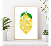 Modern When Life Give You Lemons Make Lemonades - Stampa su tela, motivo: limonate, decorazione da parete, 40 x 50 cm, senza cornice
