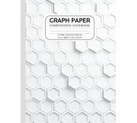 Modern White 3D Hexagon Geometric Pattern Graph Paper Composition Notebook: Perfect for Math, Engineering, Architecture & STEM Projects - Quad Ruled 4x4 - 100 Pages - 8.5 x 11 in