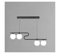 Modern White Glass Bubble Chandeliers for Kitchen Table Dining Room Lighting Decor Black Pendant Lights Home Decor Luminaires