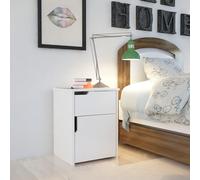 Modern White Night stand with 1 Drawer & Multiple Shelves, 45 x 60 x 40 cm | 100% melamina rivestito in melamina, spessore 18 mm | Elegante design scandinavo per casa e hotel