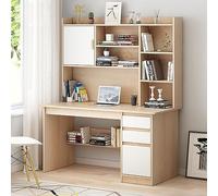 Modern Wood Office Desk with Storage Shelf and Bookshelf for Home Office Workstation. Scrivere Desk with Hutch Ideal for Study and Computer Work. Laptop Desk with Shelves for PC nization.