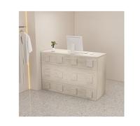 Modern Wooden Computer Desk Stylish Reception Counter Table for Beauty Salon Home Office & Retail Checkout 51.2in Wide Durable & Functional Design