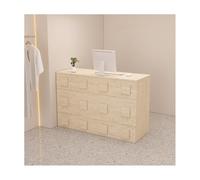 Modern Wooden Computer Desk Stylish Reception Table with Counter for Beauty Salon Home Office Retail Checkout - 140 cm