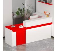 Modern Wooden L-Shape Cashier Desk | Stylish Reception Counter for Retail Checkout Salon and Office Use | Design durevole per una migliore esperienza dei clienti