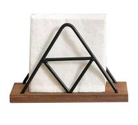 Modern Wooden Napkin Holder With Black Wire Mesh - Elegant Solid Wood Dining Table Tissue Rack | Vertical Napkin Organizer For Kitchen & Restaurants | Indoor & Outdoor Table Setting Decor