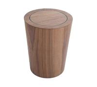 Modern Wooden Solid Wood Trash Can Nordic Style Kit And Office Rooms Decorative Storage Bin for Kit Bathroom Office Round Shape Bucket, Wood - JA