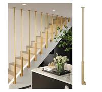 Modern Wrought Iron Stair Balusters - Heavy Duty Side Mount Spindles for Hotels Lofts Villas & Offices 76" Gold Staircase Guardrail Columns