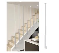 Modern Wrought Iron Stair Balusters - Heavy Duty Side Mount Spindles for Hotels Lofts Villas & Offices - 82" (208.2cm) White Staircase Guardrail Columns