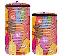 Moderna 1 Linea Primitive Face Colorato Sacchetto di Scarpa Per Lavatrice Sneaker Sacchetto di Lavaggio Set di 2 Borse Sneaker Per Lavanderia Borsa Scarpe Lavabile, Moderna 1 Linea Primitiva Viso