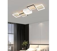 moderna a LED Lampade da soffitto a incasso in acrilico Lampada da soffitto rettangolare dimmerabile con telecomando per camera da letto, cucina, sala da pranzo ufficio (Nero Bianco, 5 teste)