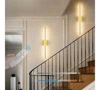Moderna applique a parete a LED con telecomando Dimmabile e USB ricaricabile ricaricabile a 350 ° Wireless Touch Wall Light per soggiorno in camera da letto e set di corridoi di 2 (Gold Square) KeYJ