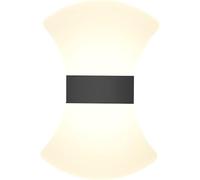 Moderna applique a parete a LED da 8 W con luce calda, nero su e giù lampada da parete interna, apparecchio per illuminazione a parete contemporanea per camera da letto, capezzale, soggiorno,
