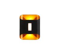 Moderna Applique da Esterno a Led con Apparecchio Di Montaggio Impermeabile, in Alluminio Nero e Oro Conda Direzionale Verso L'Alto e Verso il Basso. Semplice Illuminazidecorativa per Portico, Patio,