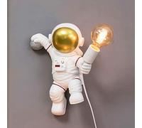 Moderna Applique da Parete Astronauta con Interruttore, Lampada da Parete in Resina Decorativa per Cameretta con Spina e Cavo, Luce Notturna Uomo Spazio Creativo per Camera da Letto Salotto, Bianca