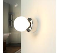 Moderna Applique In Cromo G9 Ø7,5Cm Lampada Da Parete Illuminazione Vetro Bagno