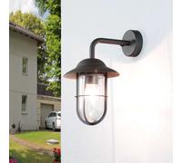 Applique Classica Toronto Acciaio Nero Vetro Trasparente 1 Luce E27