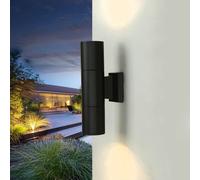 Moderna Applique Nera Up Down IP54 GU10 Lampada Da Esterno Balcone TREASA