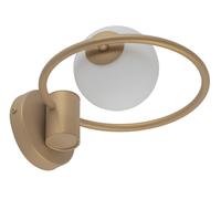 Moderna Applique Oro Vetro Sfera Metallo B:25 Cm G9 Blendarme Corridoio Lampada