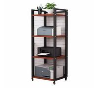 Moderna AV Media Cabinet Stand - 140 cm di altezza rack stereo a 4 livelli Audio Tower per soggiorno Gaming & Registrazione - Elegante finitura in noce rosso H55.1" angolo TV Stand