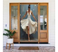 Moderna ballerina bianca stampa n. 26 coperture decorative per porta, decorazioni per interni ed esterni, primavera, estate, autunno, inverno, Halloween, Natale, decorazioni per la casa