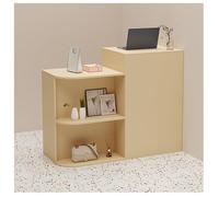 Moderna Bancone Reception Con Cassetti Chiudibili a Chiave Guide Metalliche a Tre Sezioni E Doppio Piano Di Lavoro Spesso Ideale for La Reception Di Un Negozio Di Abbigliamento(Beige,39.4x17.7x37.4")