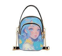 Moderna Blu Carino Anime Girl trendy piccole borse a tracolla con multi tasche borsa a mano per le donne per il lavoro