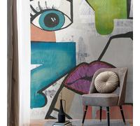 Moderna Carta Con Astratta Pop Art Illustrazione E Una Grande