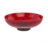 moderna ciotola per frutta per bancone della cucina, elegante piatto da portata in plastica per decorazione soggiorno, elegante centrotavola per snack, chiavi, telefono, bianco, 25 x 25 x 8 cm (-rosso
