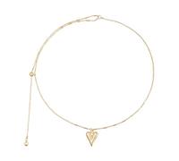 Moderna collana a catena regolabile con simbolo del cuore con robusta struttura in lega delicata ciondolo a forma di cuore versatile lunghezza da tirare da donna