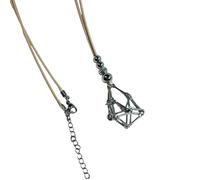 Moderna collana a gabbia con display in cristallo per pietre preziose catena regolabile ciondolo in maglia gioielli per donne ragazze collana con supporto di cristallo