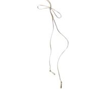Moderna collana con ciondolo a forma di fiocco con catena lunga in lega di gioielli adatta per le donne che amano i dettagli alla moda in lega