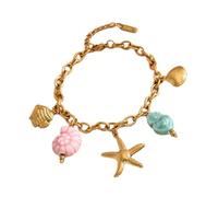 Moderna collana in acciaio inox con ciondolo a forma di conchiglie per amanti della moda, Misura unica, come descritto