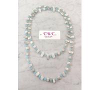 Moderna Collana Lunga Madreperla da Donna,Perle,Pietre Dure,Cristalli - Bianco