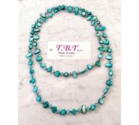 Moderna Collana Lunga Madreperla da Donna,Perle,Pietre Dure,Cristalli Blu Mare