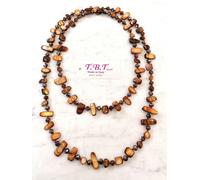 Moderna Collana Lunga Madreperla da Donna,Perle,Pietre Dure,Cristalli - Marrone