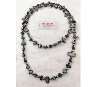 Moderna Collana Lunga Madreperla da Donna,Perle,Pietre Dure,Cristalli Nero 4col