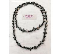 Moderna Collana Lunga Madreperla da Donna,Perle,Pietre Dure,Cristalli Nero 4col