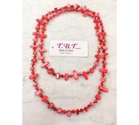 Moderna Collana Lunga Madreperla da Donna,Perle,Pietre Dure,Cristalli Rosso