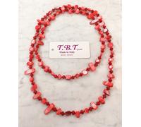 Collana Lunga Madreperla,perle,pietre Dure,cristalli da donna Rosso Accesso M/13
