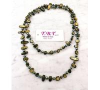 Moderna Collana Lunga Madreperla da Donna,Perle,Pietre Dure,Cristalli Verde