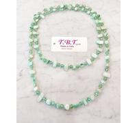 Moderna Collana Lunga Madreperla da Donna,Perle,Pietre Dure,Cristalli Verde