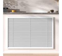 Moderna copertura per termosifone, con griglia a feritoia, elegante ripiano portaoggetti per soggiorno, camera da letto e bagno, 120 cm, colore bianco, design verticale salvaspazio